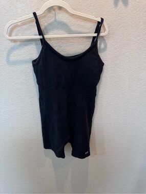 Alo Black Ribbed Tank Romper